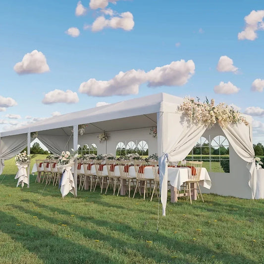 10x30 Party Tent Outdoor Gazebo Wedding Patio Shelter Pavilion with Removable Sidewalls Carport BBQ Event Tent
