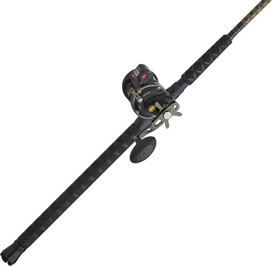 Squall II Level Wind Conventional Reel and Fishing Rod Combo Black Gold 9 Feet