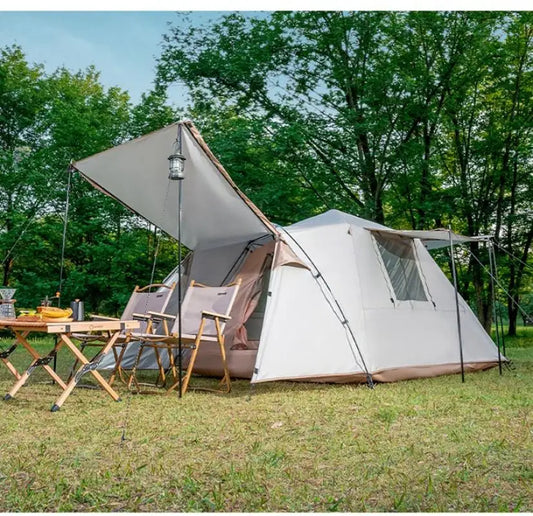 Automatic Family Camping Tent One Room Two Hall Outdoor Picnic Shelter with Sunshade and Rainproof Function