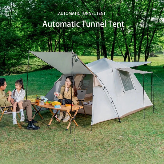 3-4 People Dome Tent Sunshade Tunnel Style Portable Waterproof SUV Tail Tent
