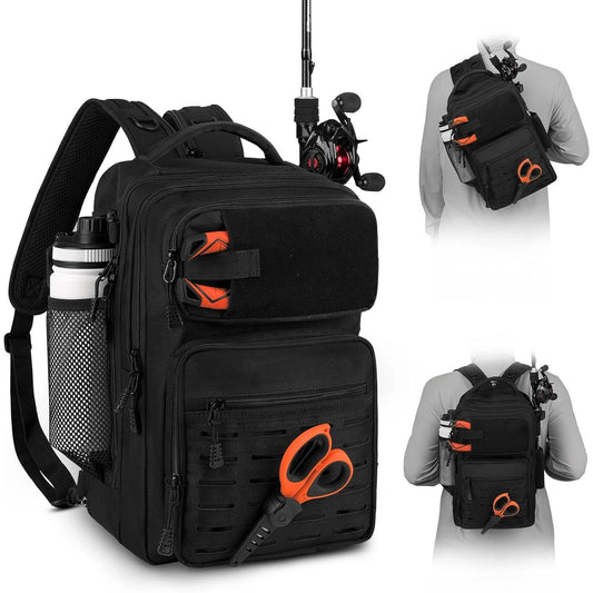 Tactical Fishing Sling Tackle Bag Lightweight Fishing Backpack Storage for Gear and Equipment Gift for Men